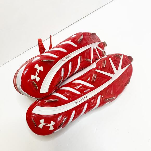 Under Armour Women's 6 Softball Cleats Spine Glyde ST CC Red White Fast Pitch - Picture 6 of 9